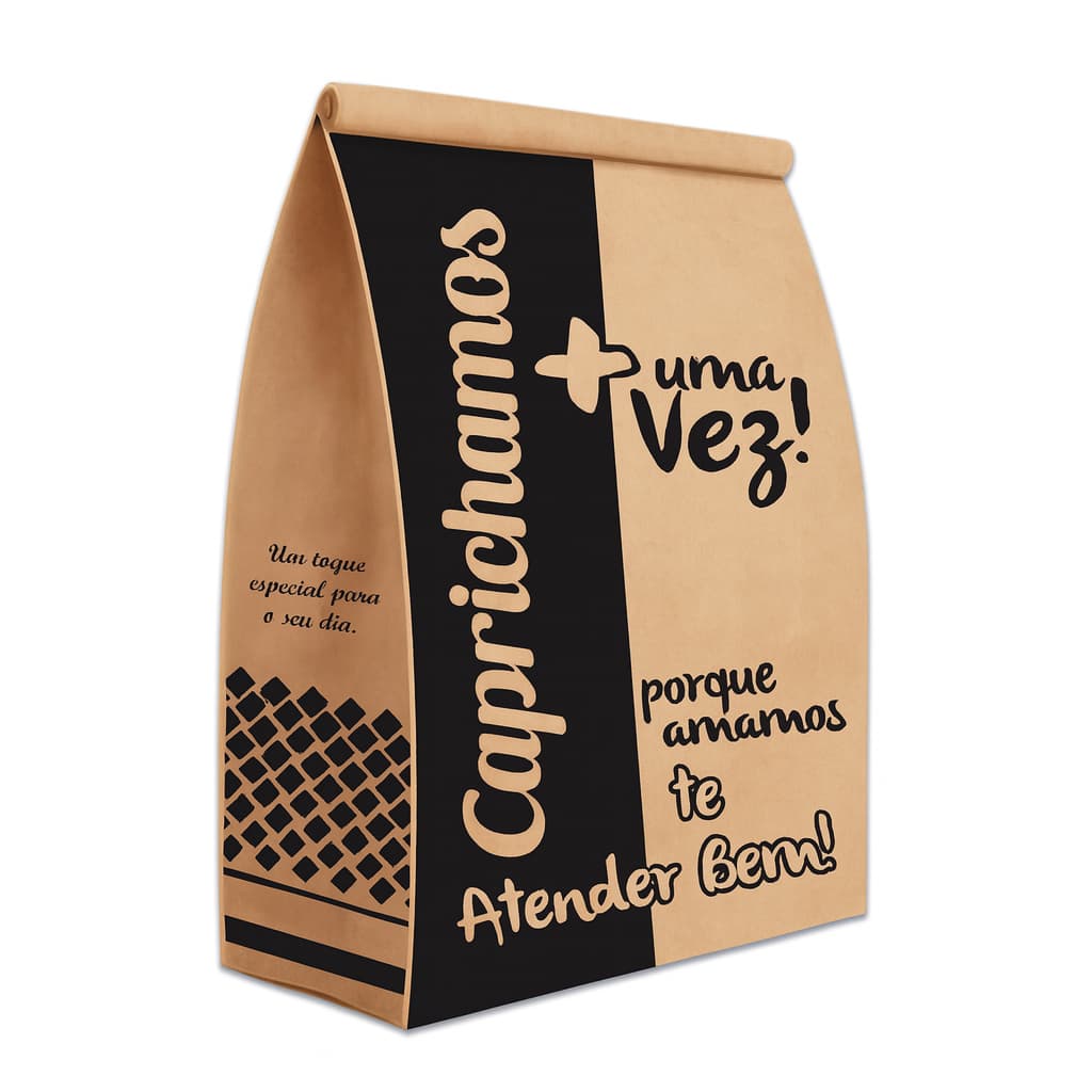 Saco Papel Kraft Delivery 100un SOS – Até 17kg – Embalagem para Lanche/Delivery