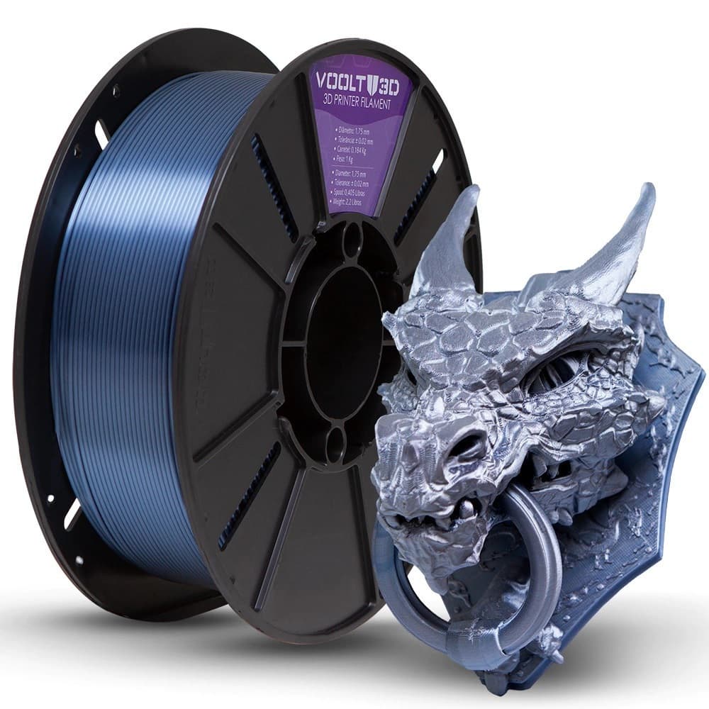Filamento Azul Titanium Pla Silk Premium Impressão Voolt 3d