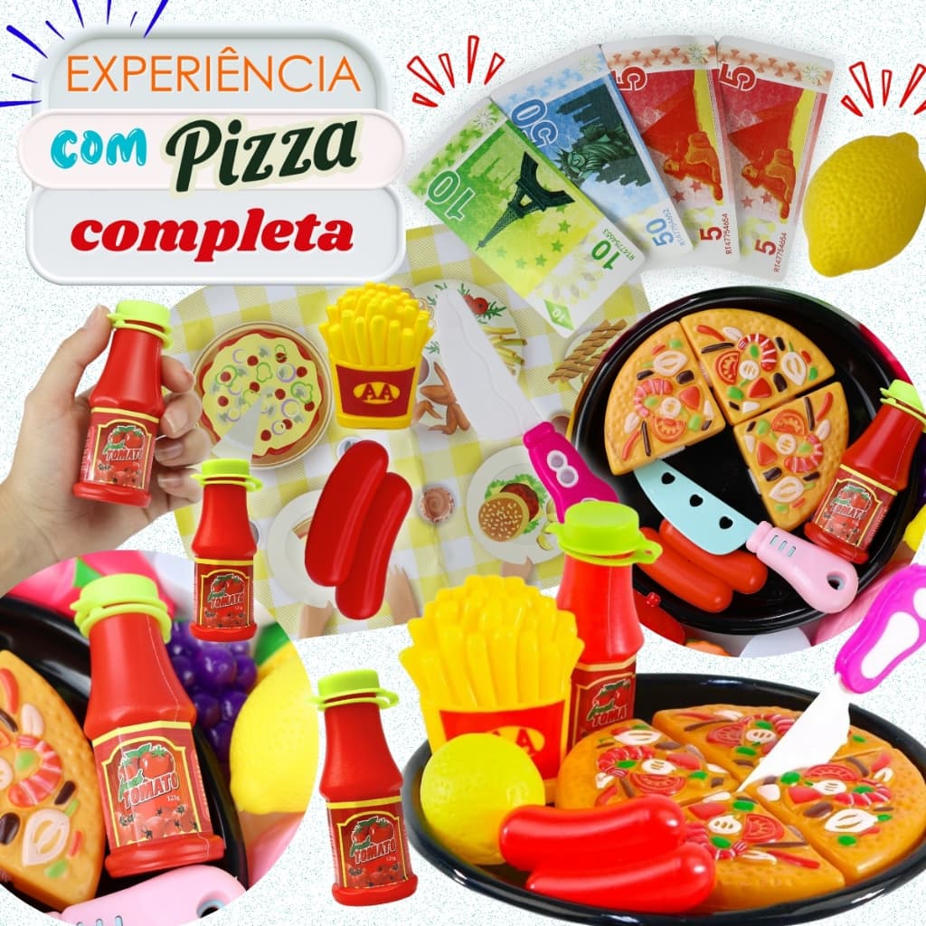 Kit Cozinha Infantil pizza de Cortar Crec