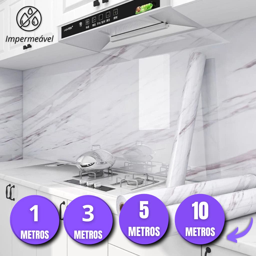 kit Papel de Parede Marmore 1, 3, 5 e 10 Ultra Resistente Autoadesivo Sala Cozinha Banheiro