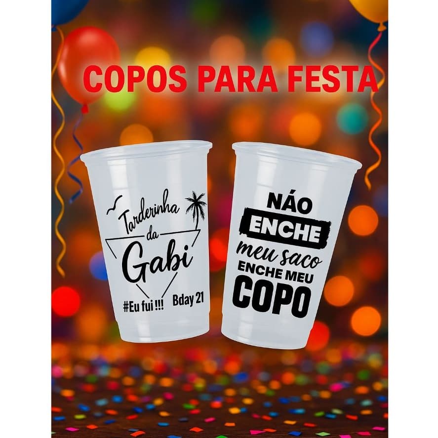 Kit 50 Copos Personalizados Para Aniversário Casamento e Eventos em Geral
