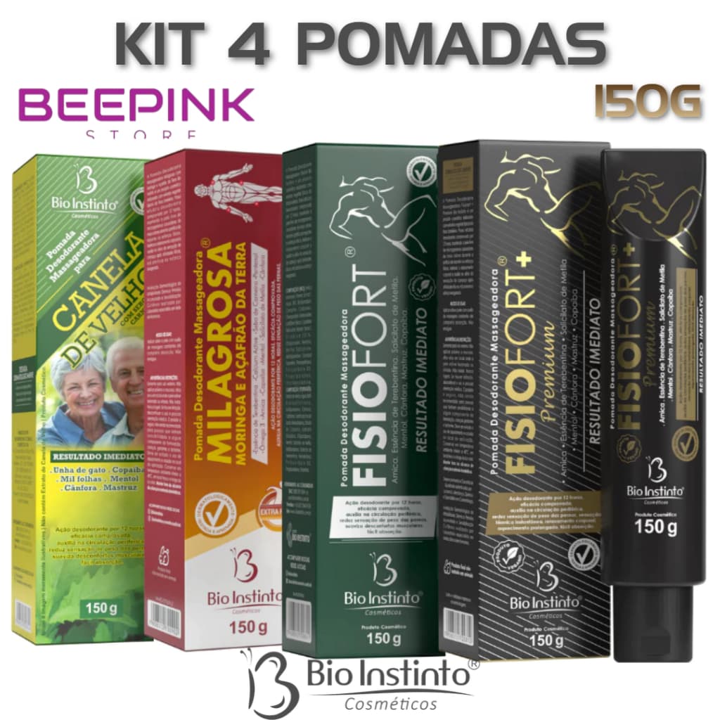 🏃‍♂️Kit 4 Pomadas Massageadoras 150g🏃‍♂️✨ O cuidado que seu corpo merece. ✨