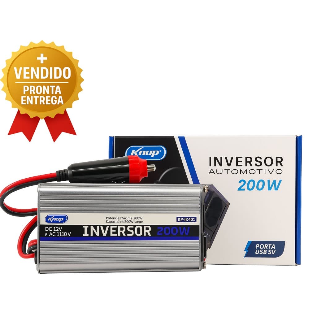 Inversor Automotivo Carro 200W Transformador Conversor 12V Para 110V Usb Portátil Prático