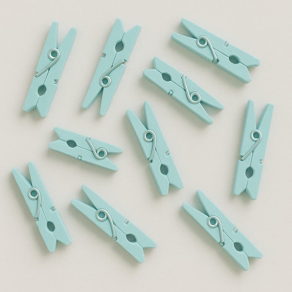 30 Mini Prendedores Bege 3cm – Multiuso para Roupas e Artesanato