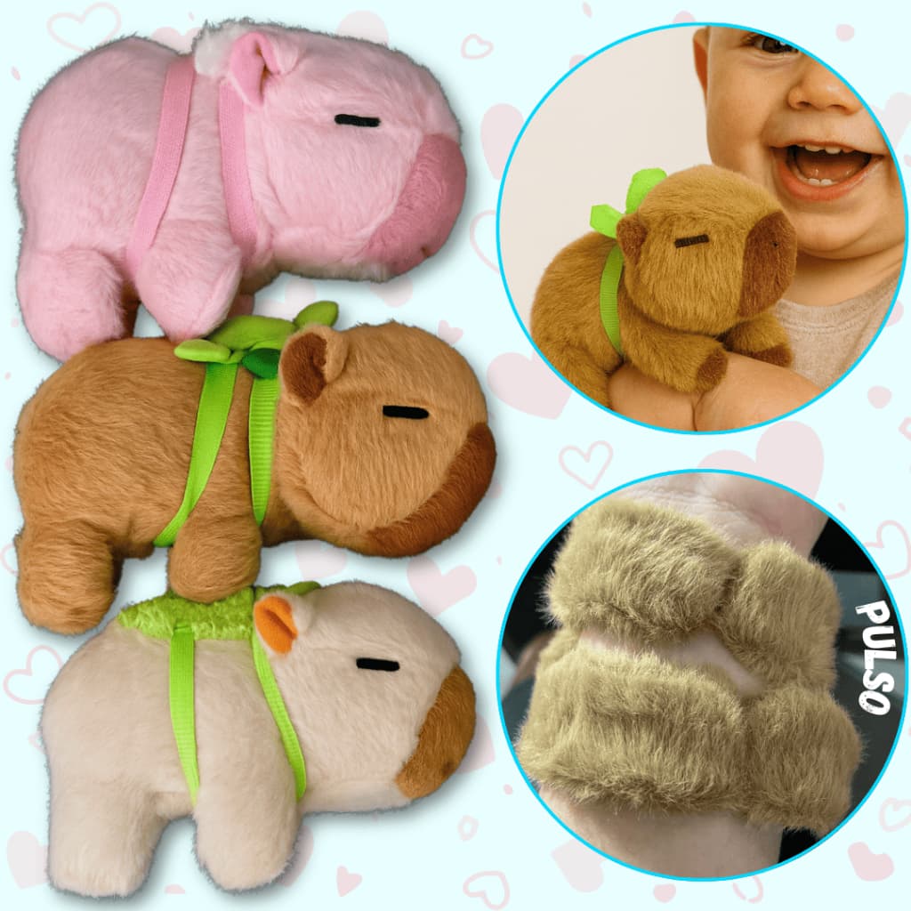 Pulseira Bracelete Capivara Capybara Pelúcia Kawaii Fofo