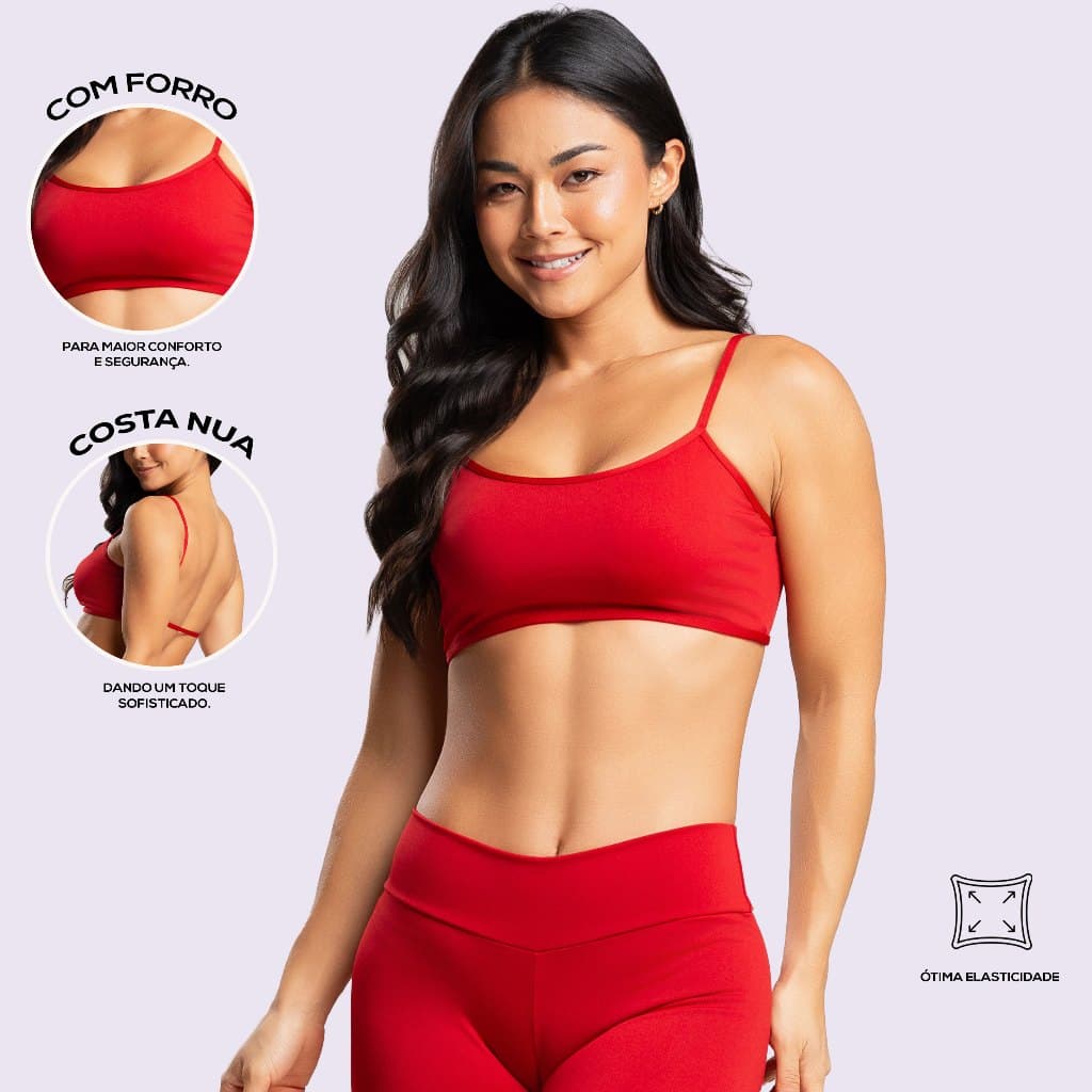 Top Costa Nua Academia Fitness Duplo Espaço para Bojo Alça Fina Suplex Compressão Corrida