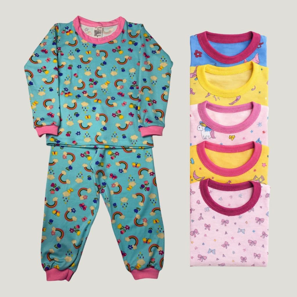 Conjunto Pijama Infantil Menina Feminino Manga longa Com Calça Suede 1 ao 8 anos