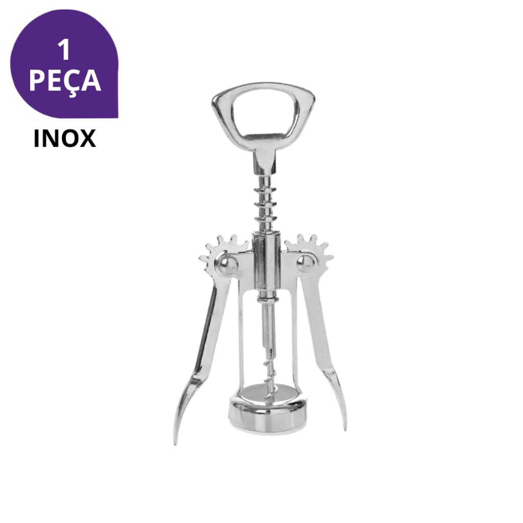 Saca Rolha Vinho Aço Inox Abridor De Garrafas