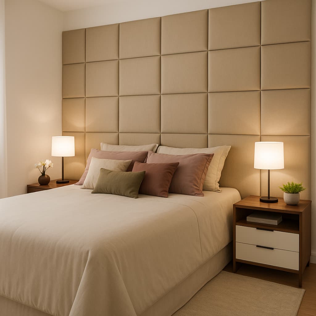 Kit Cabeceira 40 Unidades 40x30 cm Suede  Parede Completa, Pronta Entrega