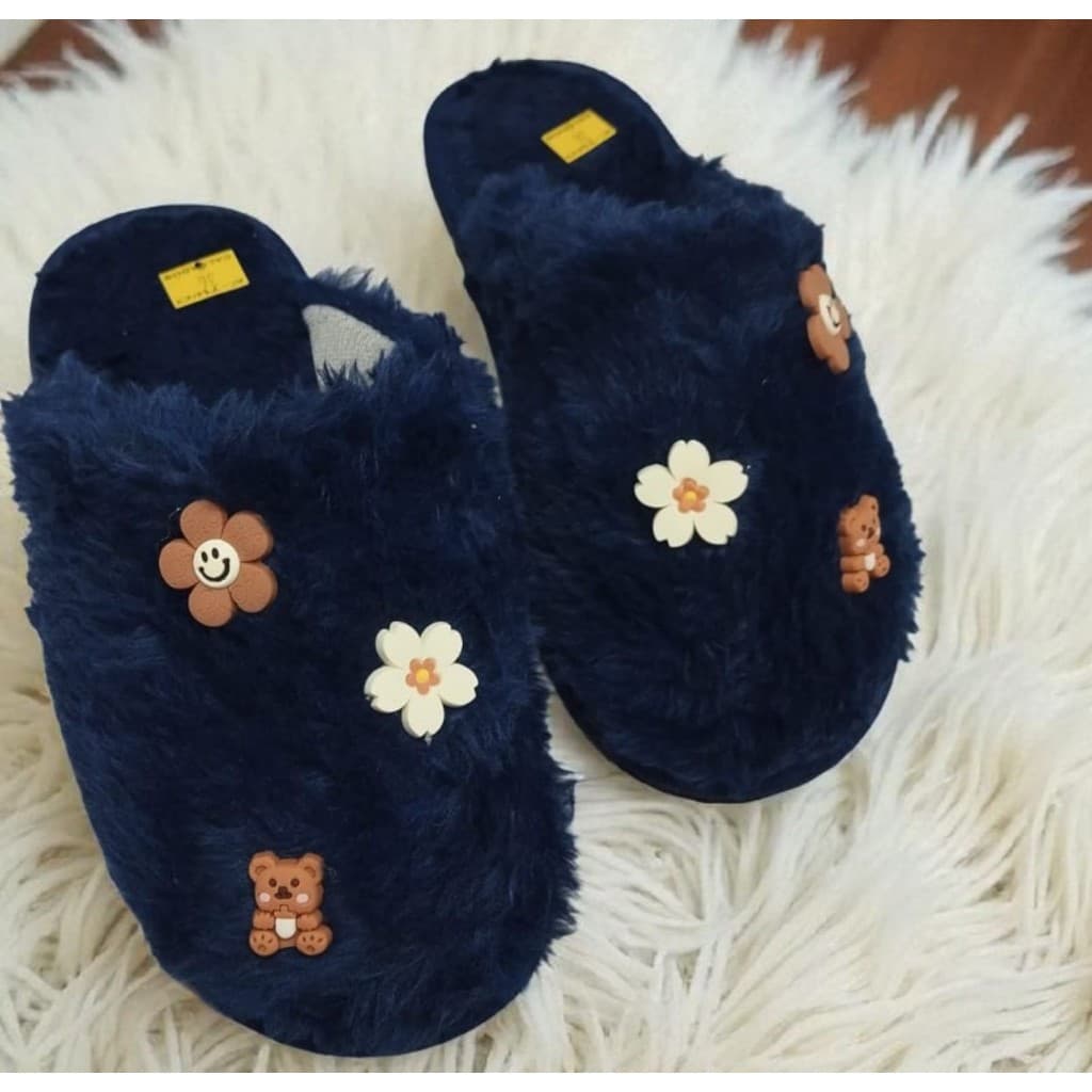Pantufa de Pelúcia Com Enfeites coloridos Sortidos, Chinelo Confortável de Quarto Antiderrapante - Quentinho do 34 Ao 44