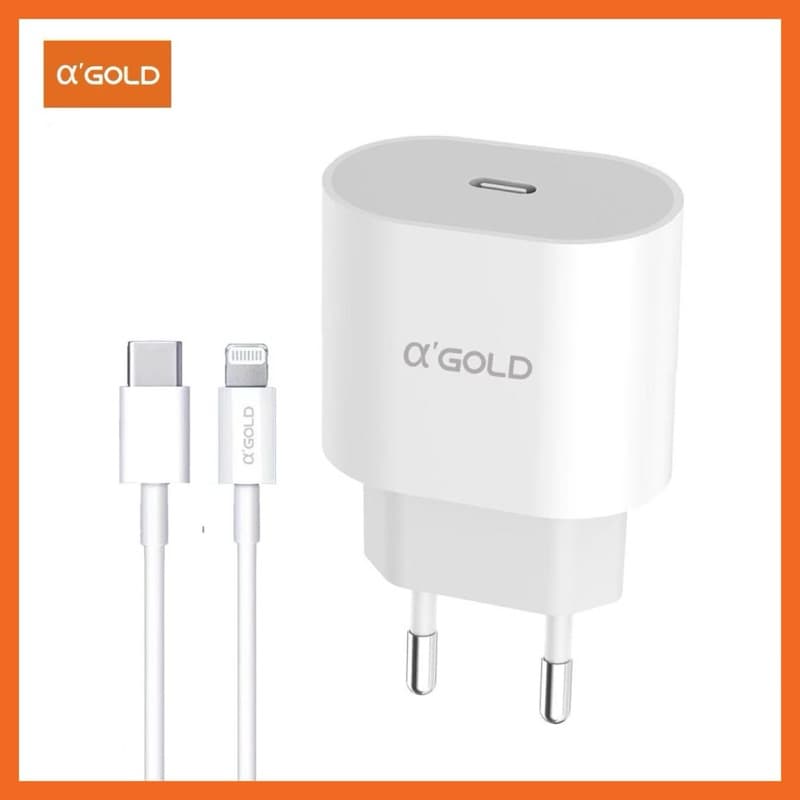 Carregador IPhone Kit Fonte e Cabo Turbo 30w Tipo C p/ Lightning e  Tipo C p/ Tipo C A´Gold PRO