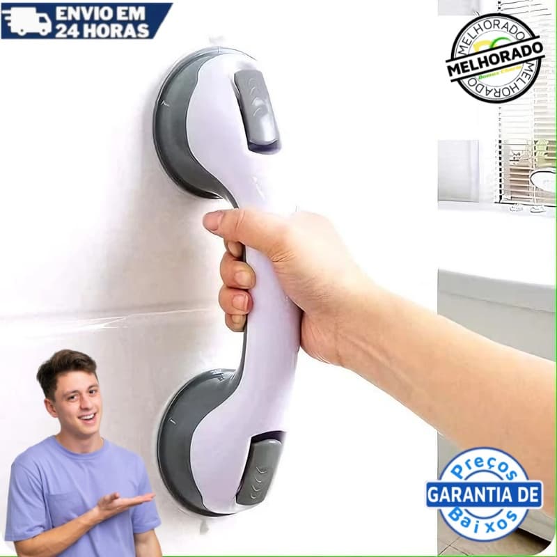 Barra De Apoio com Ventosa Suporte Sanitário Portatil Idosos Deficientes Banheiro