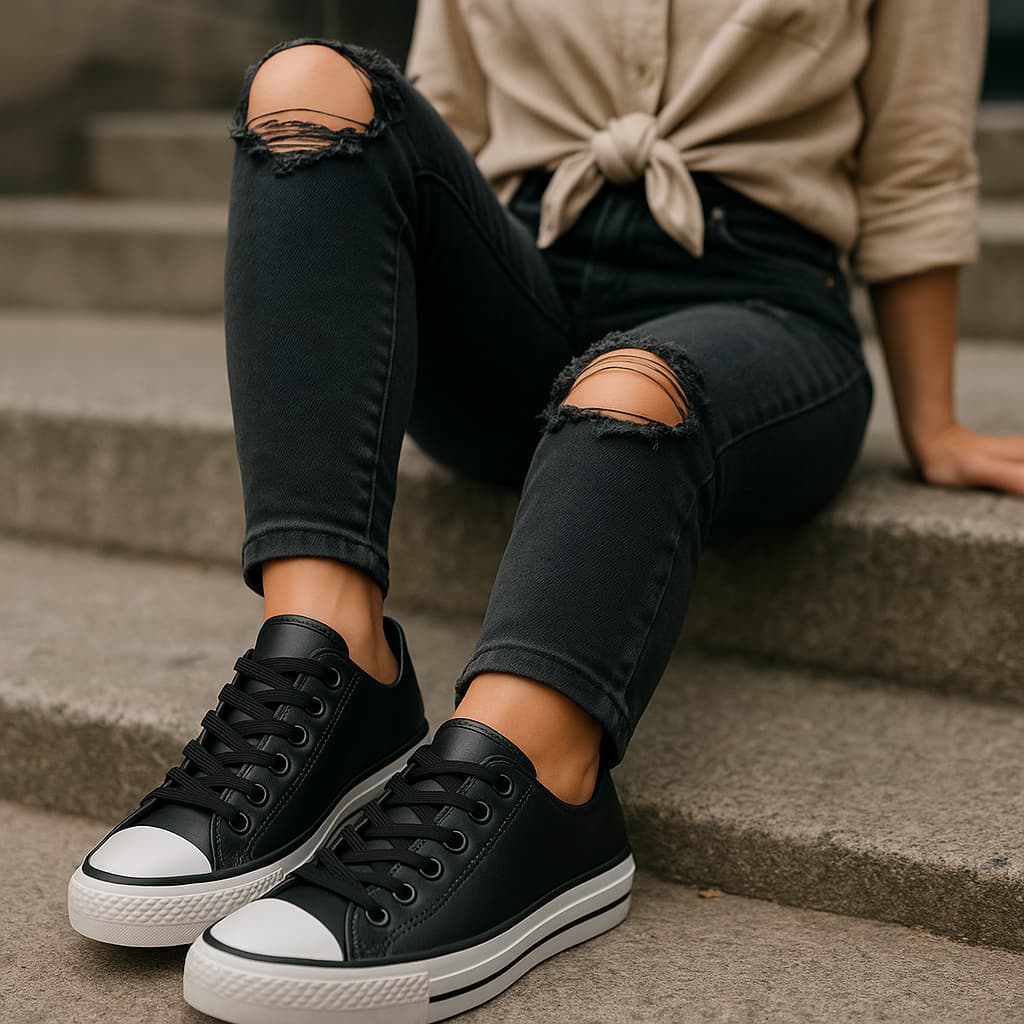 Tênis Feminino Casual Estiloso Confortável Leve Dia a Dia Passeio Urbano