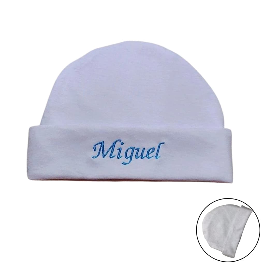 Touca Personalizada RN Bebê Recém Nascido Bordada Nome Do Seu bebê
