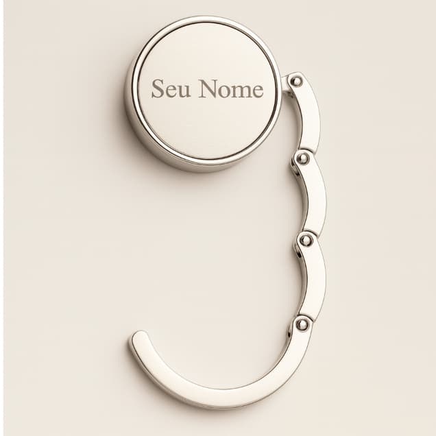 Suporte Mesa Gancho P/ Bolsa Dobrável Portátil Personalizado Nome