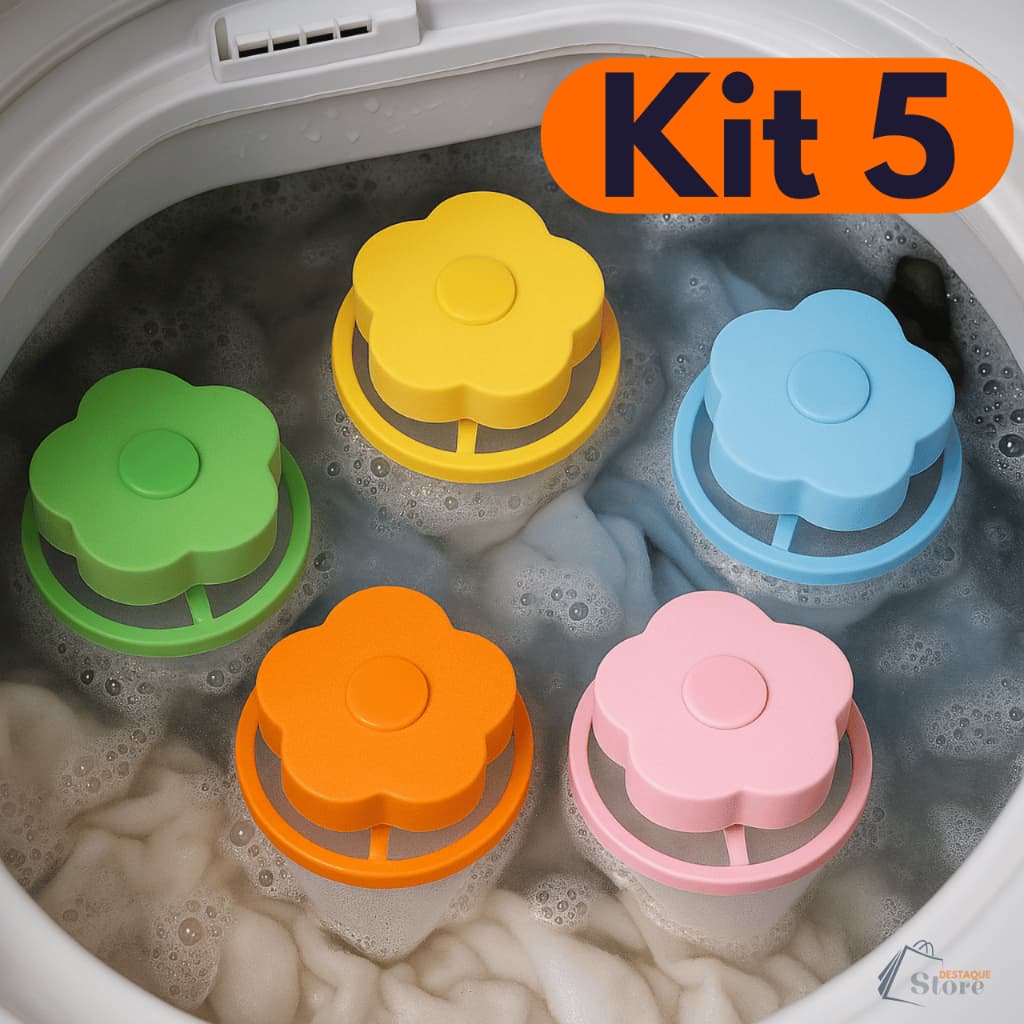 Kit Coletor Tira Pelos Cabelos Fiapos Para Máquina De Lavar Reutilizável Flutuante