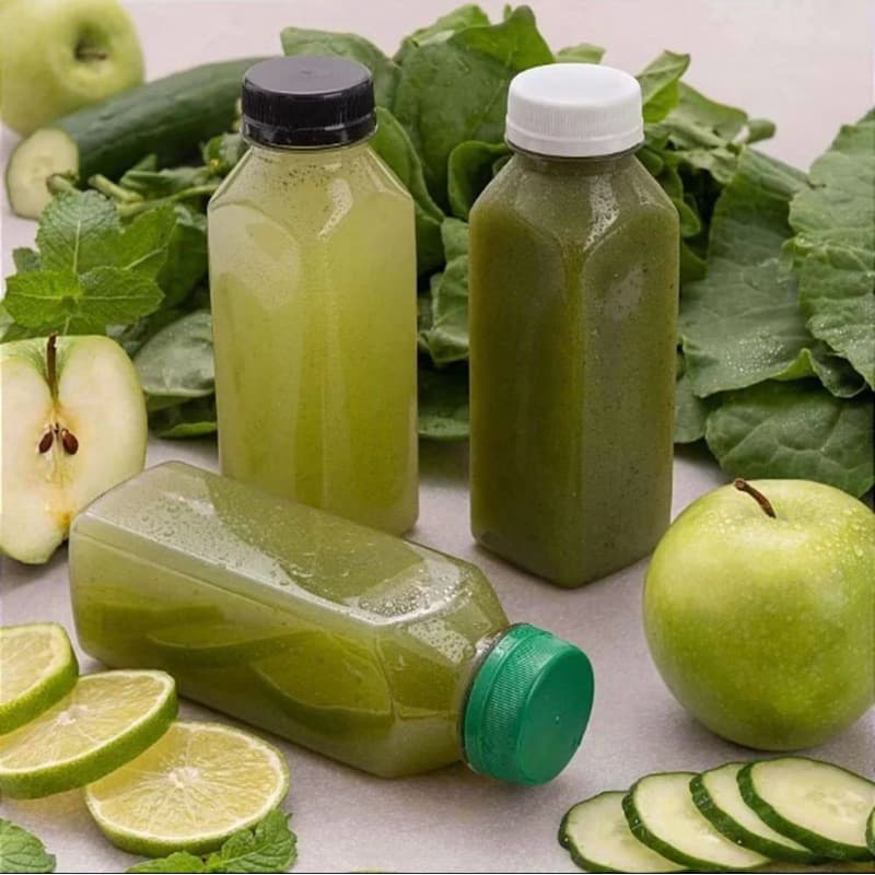 Kit Garrafas PET 300ml e 500ml com Tampa Lacre – Quadrada Lisa para Sucos, Detox e Delivery