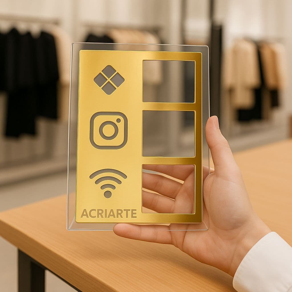 Plaquinha Pix em Acrílico, Plaquinha Instagram, Wi-Fi e Pix
