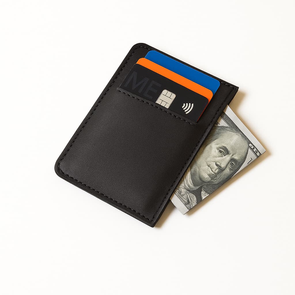 Carteira Porta Cartões Slim Couro PU CNH, Cédulas