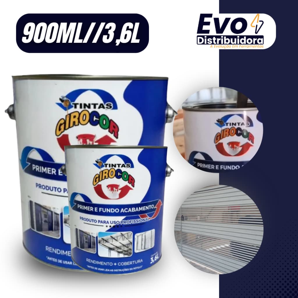 Zarcão Primer Fundo Preparador Linha Premium Cinza Médio 3,6 Litros 900ML