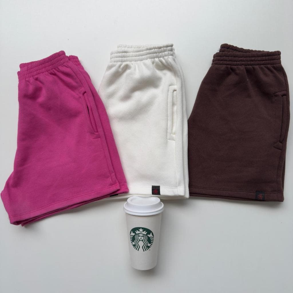 kit 3 short feminino com bolso no moletom confortável para seu dia a dia bermuda feminina moletom
