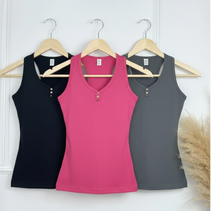 KIT 3 Regatas Lisas  Costas Nadador Academia  Fitness