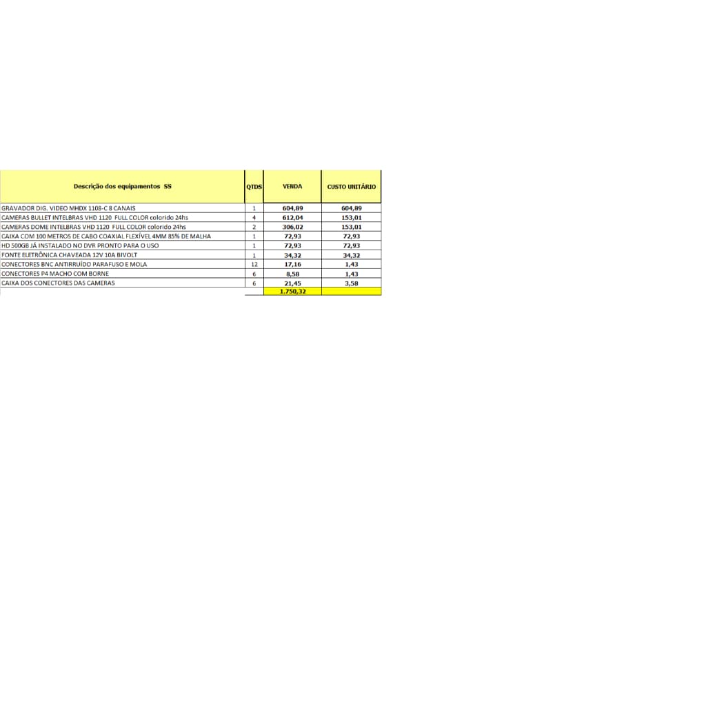 Kit 6 Cameras Vhd 1120 Full Color