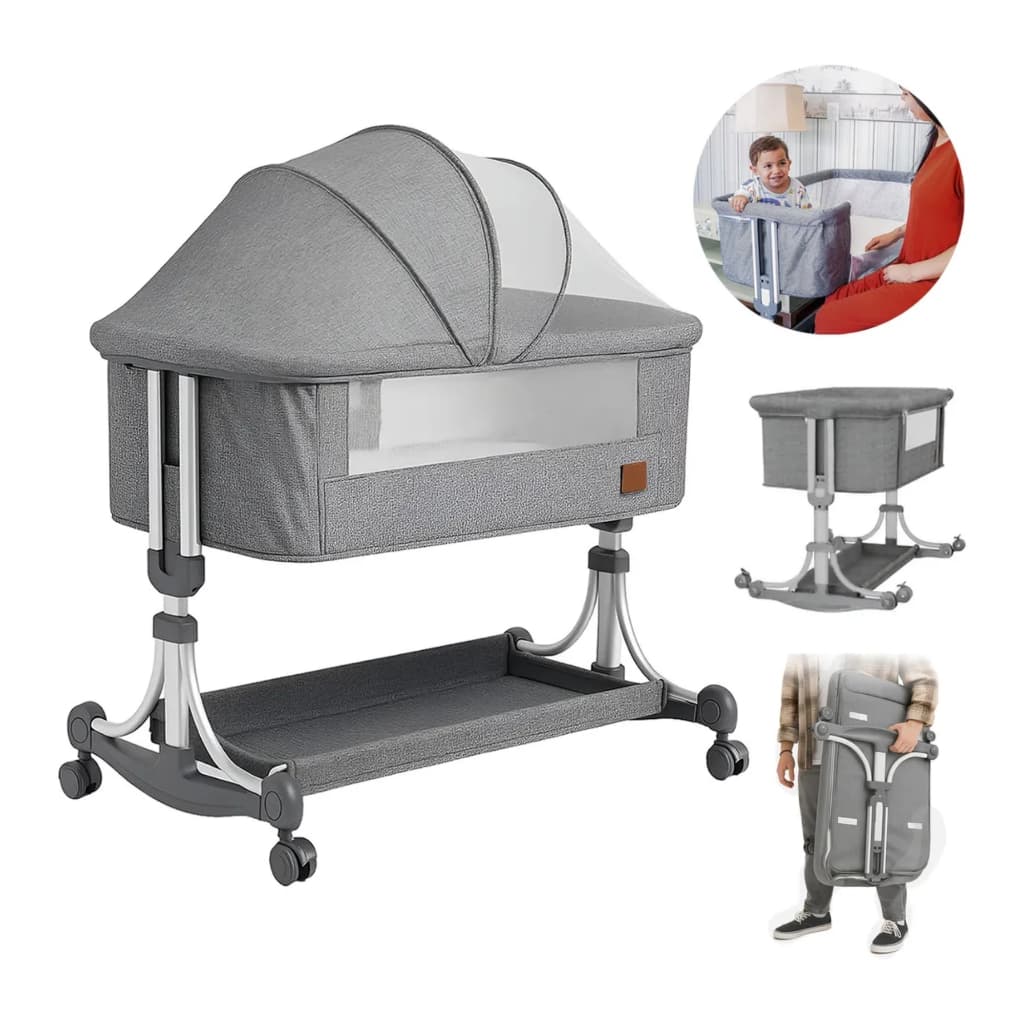Berço Portátil Balanço Bebê Moises Infantil Mosquiteiro Trava Segurança Regulável Até 3 Anos PipDip