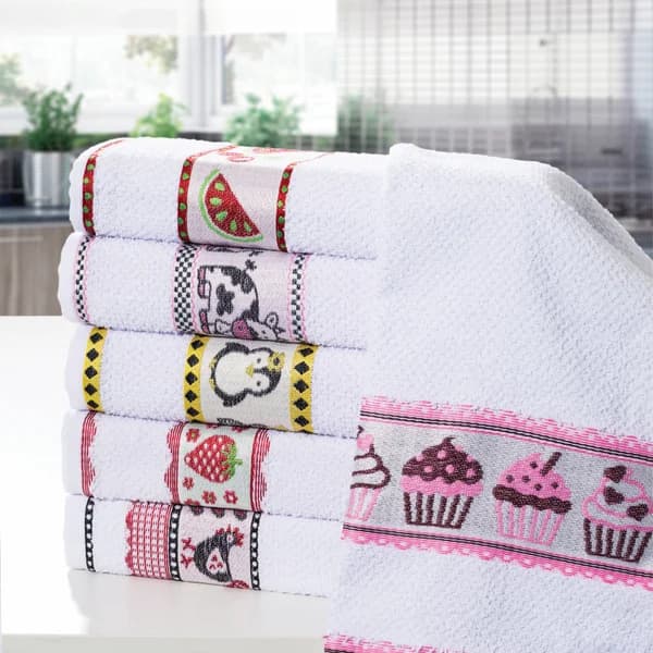 Jogo/Kit Pano de Prato Copa Atoalhado Jacquard Cozinha Grande 100% Algodão Gourmet