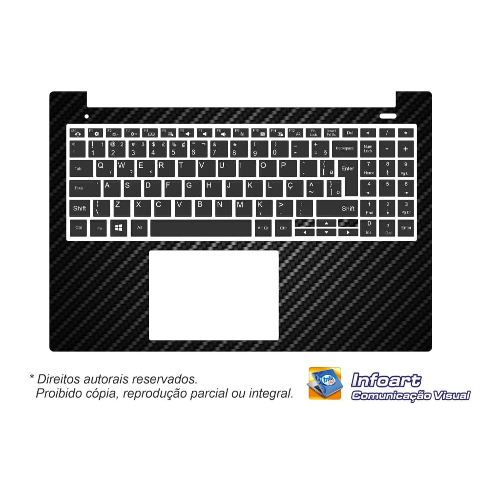Adesivo Skin Proteção para Notebook HP "Todos os modelos e tamanhos" - SOMENTE INTERNO(Moldura do teclado e touch)