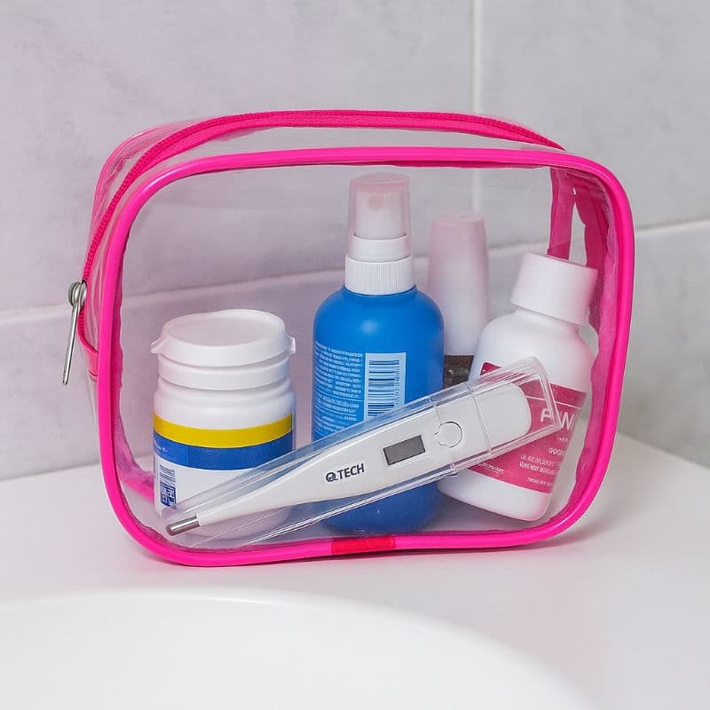 Mine necessaire Organizadora transparente bolsa de viagem maternidade maquiagem/remédio