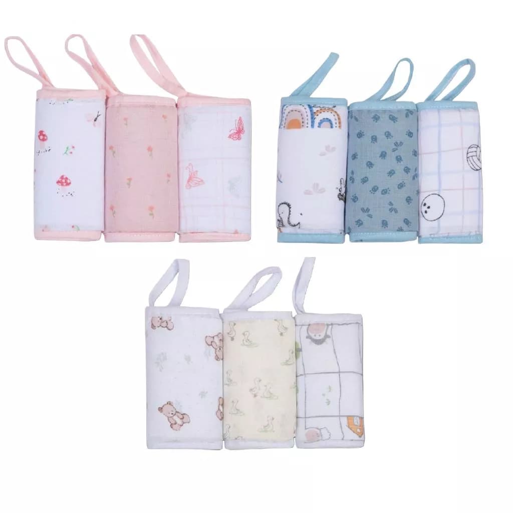 PANINHO DE BOCA SOFT PREMIUM PAPI BABY C/ PRENDEDOR DE CHUPETA 32cm x 32cm