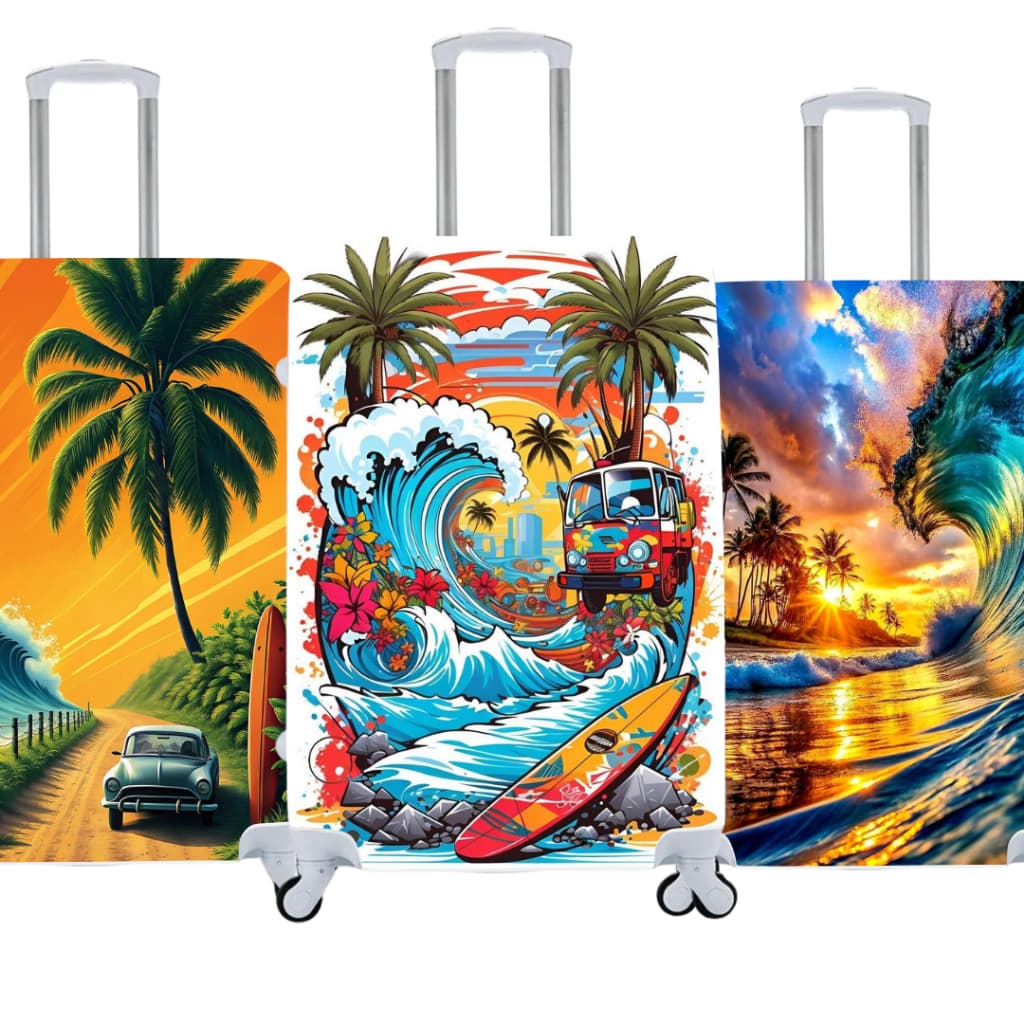 Capa de Mala Personalizada Surf  Estilo e Proteção Para Suas Viagens Bagagem