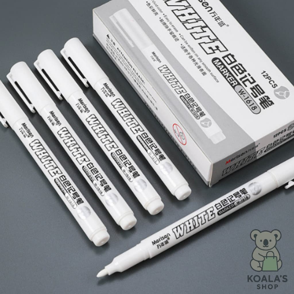 Caneta Marcadora Especial Branca Com Cabeça Fina 1mm Secagem Rápida