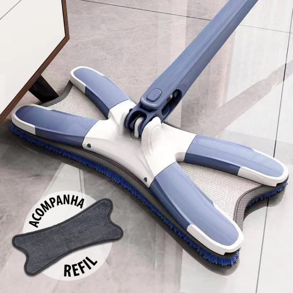 Esfregão Giratório Multiuso 2 Refis 130 comprimento Rodo Mágico Mop 360°  Esfregona Torcida