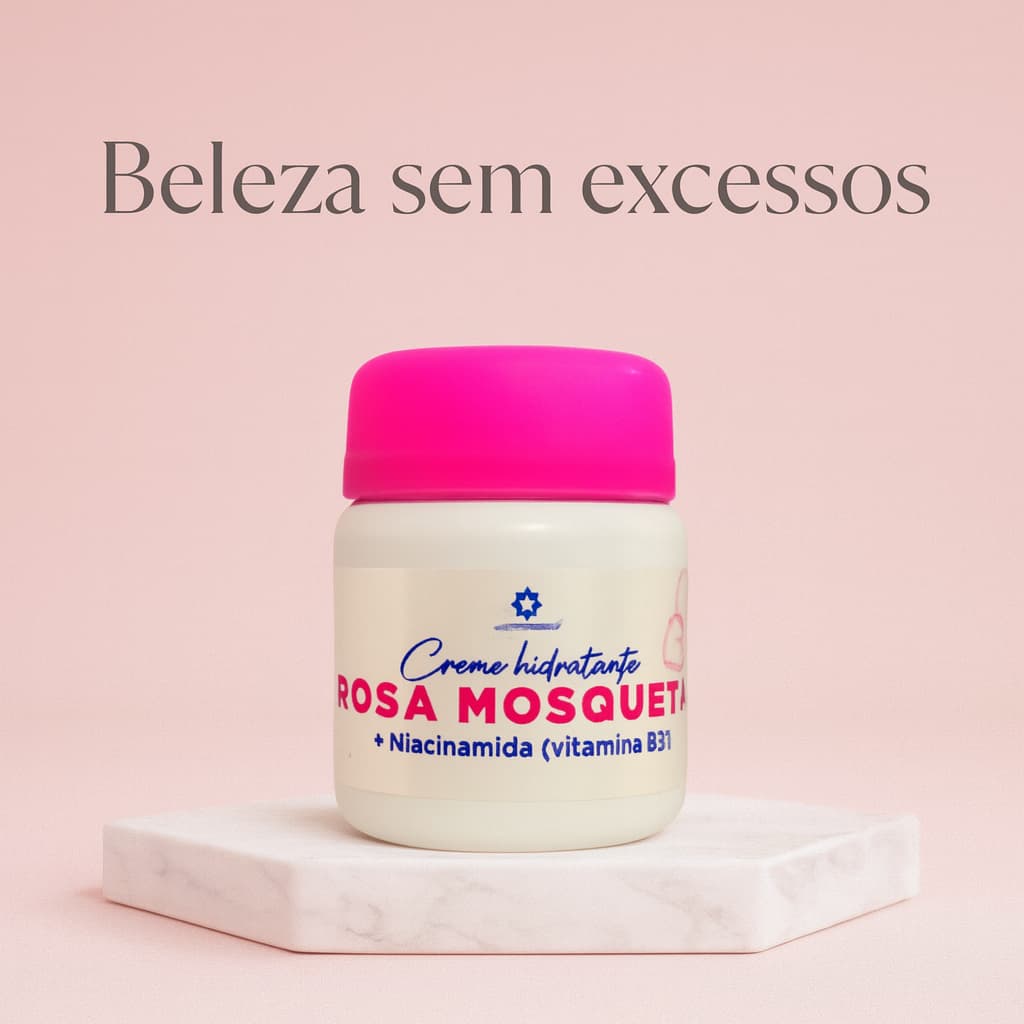 Creme Hidratante Rosa Mosqueta + Niacinamida – Beleza sem Excessos para uma Pele Uniforme e Radiante