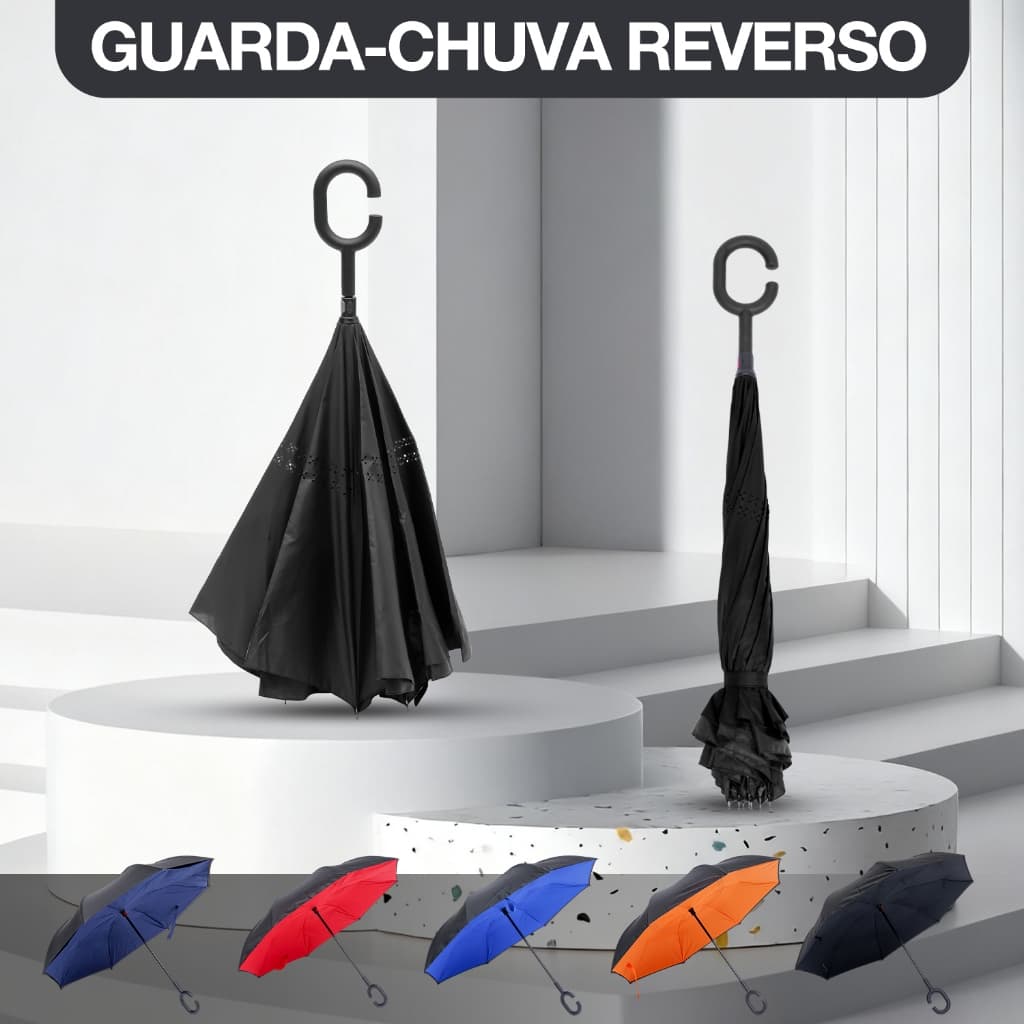 Guarda Chuva Invertido Tecido Duplo Impermeável Reforçado Contra  Guarda-Chuva Para Carro