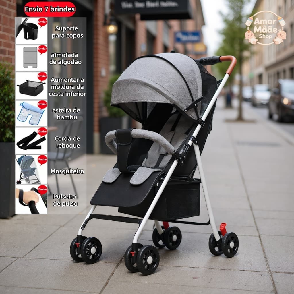 Carrinho de Bebê Passeio Vira Berço Até 25kgs