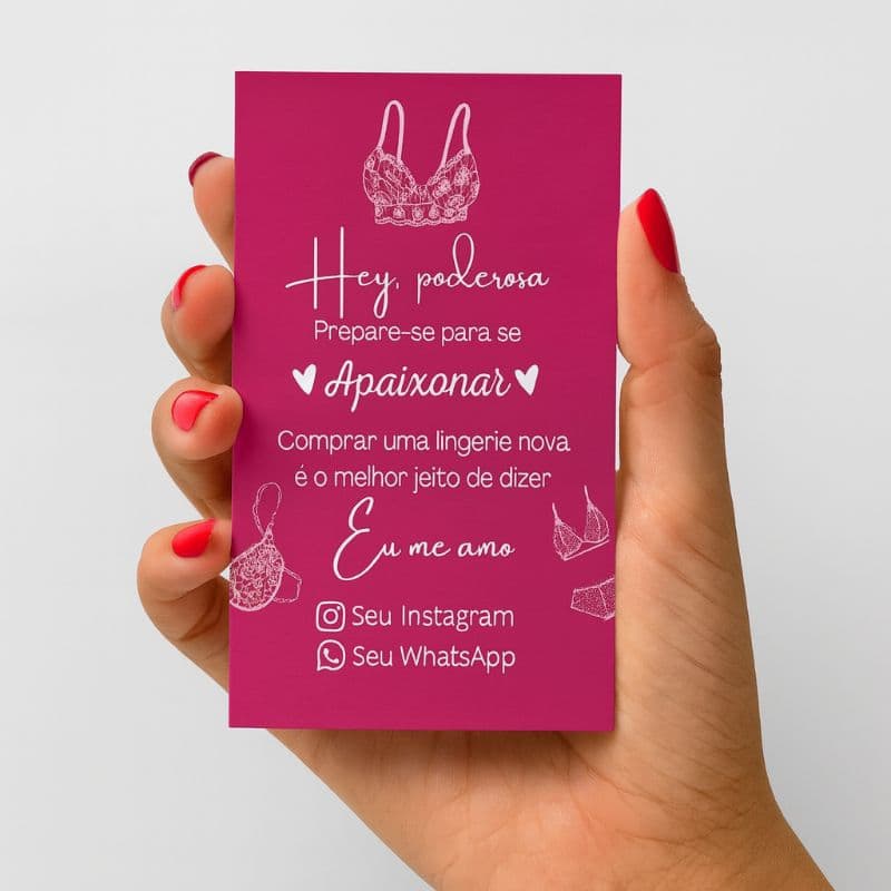 Cartão de Agradecimento Lingerie Vestuário Personalizado Mimo