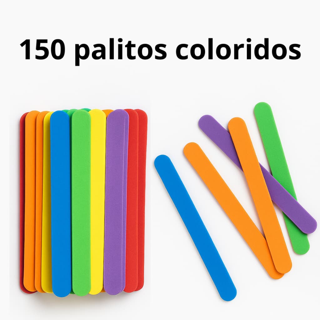 KIT Palitos Escolar EVA - Atividades Montessori, estimulando a criatividade - brinquedos pedagógicos