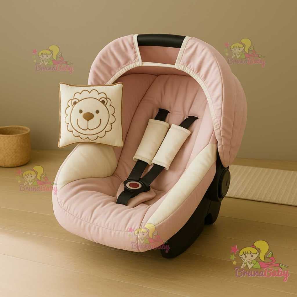 Combo - Capa para Bebê Conforto + Capota + Protetor de Cinto e Travesseirinho para Menino e Menina