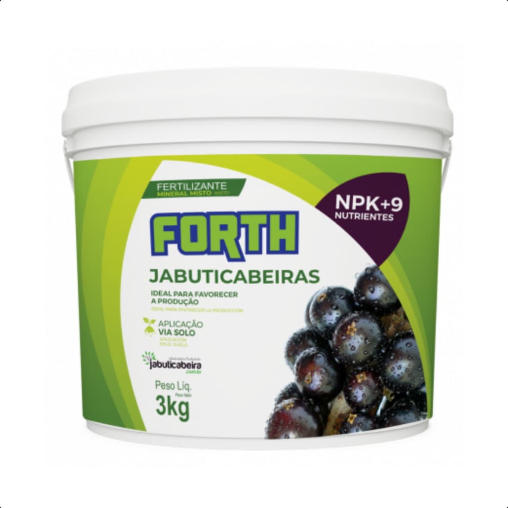 Fertilizante Adubo Forth Jardim Jabuticabeira Balde 3kg Produção Frutificação