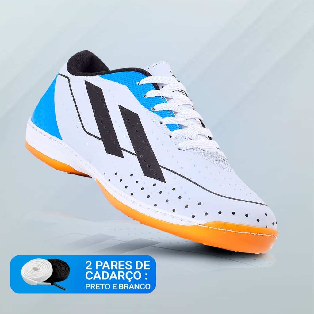 Chuteira Futsal Unissex Quadra Salão com Solado Costurado Confortável Leve e Antiderrapante