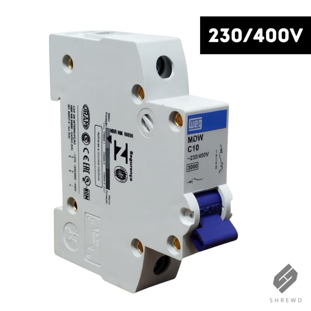 Disjuntor Monofásico Unipolar Automático MDW C10 Weg
