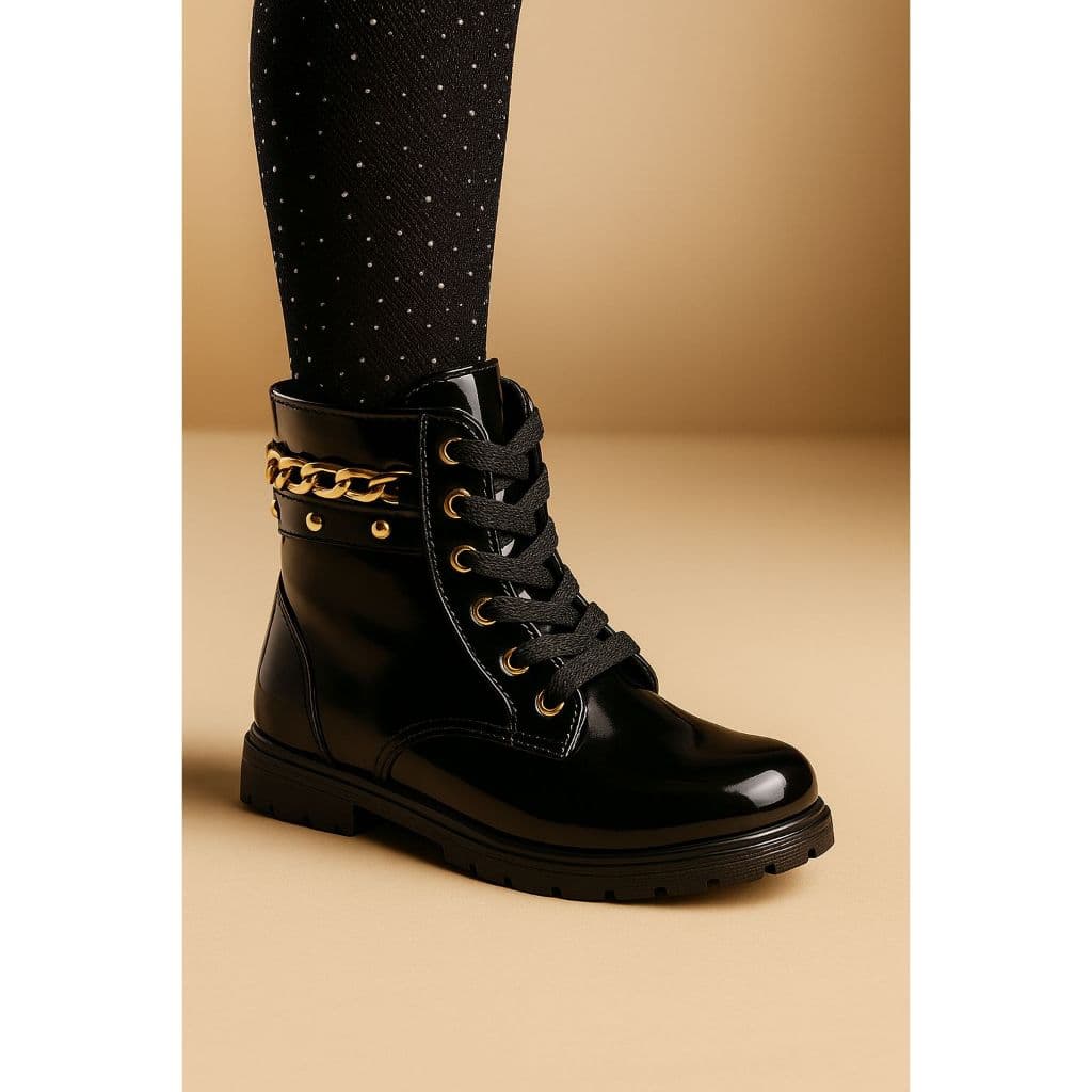 Bota Coturno com Corrente Infantil Blogueirinha