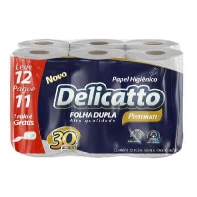 Papel Higiênico Delicatto 30 METROS LEVE 12 PAGUE 11