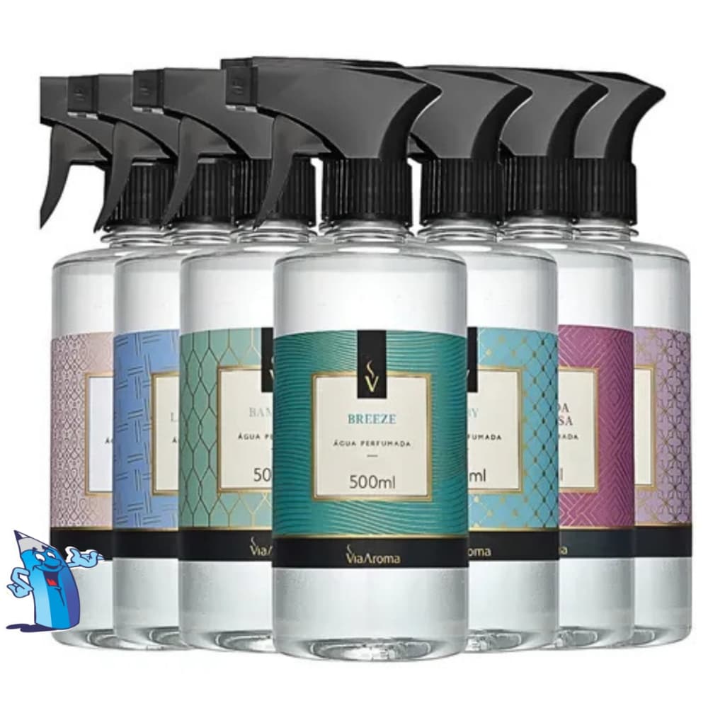 ÁGUA PERFUMADA 500ML VIA AROMA SPRAY PARA TECIDO CHEIRINHO PARA CASA PERFUMADA