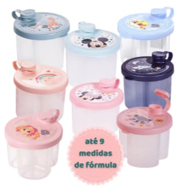 Dosador Leite em Pó Infantil Compacto com Marcador 3 Divisórias Plasútil 300ml