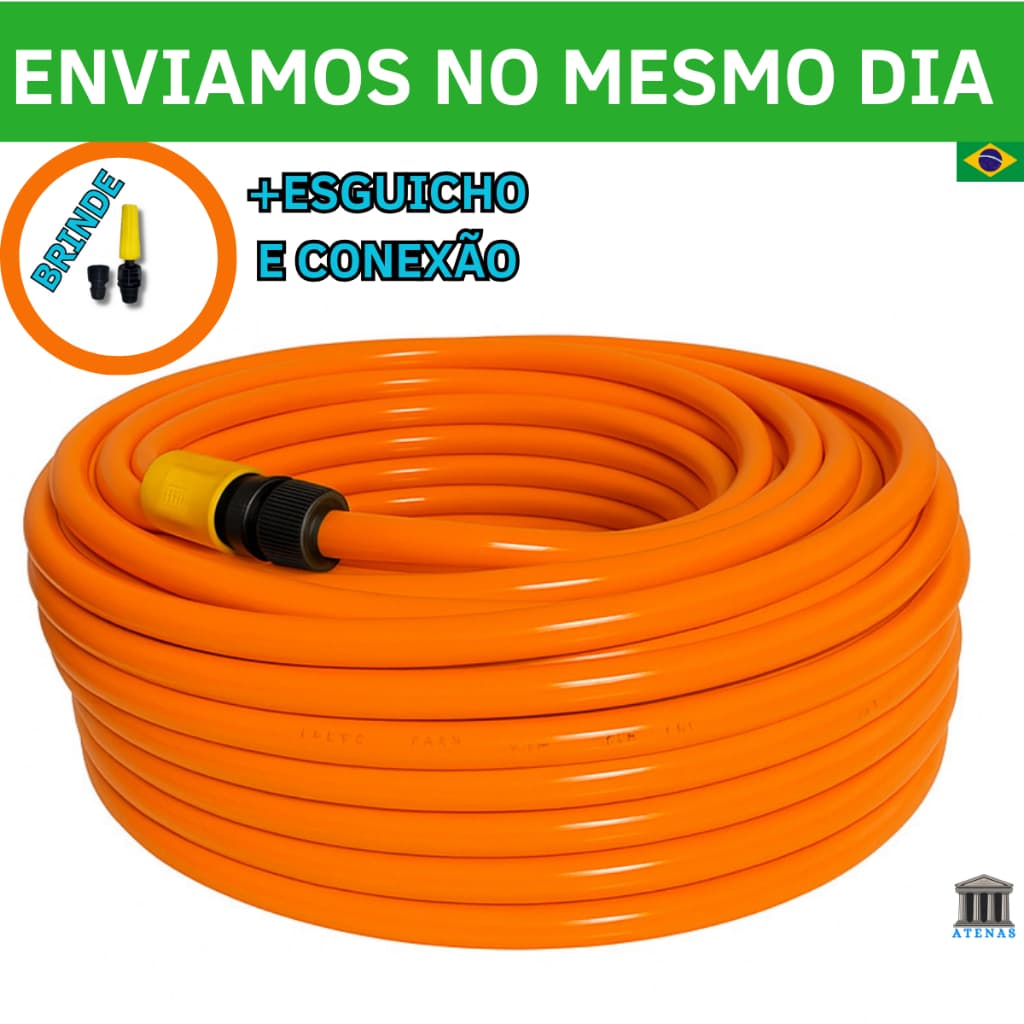Mangueira de Jardim Siliconada Kit Completo Reforçada Metros Laranja Resistente