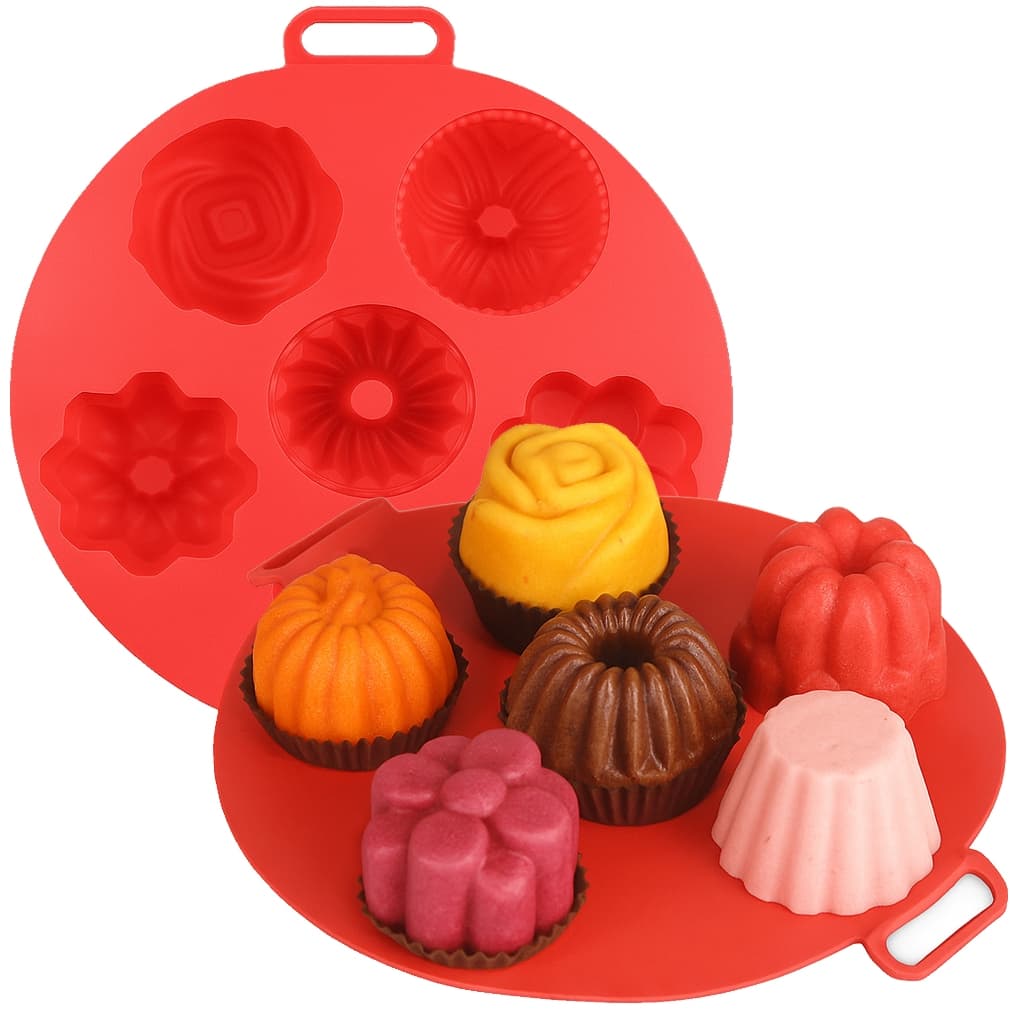 Forma Silicone Molde Cupcake Muffin Chocolate Trufa 6 Cavidades 3D Decorada Confeitaria Air Fryer
